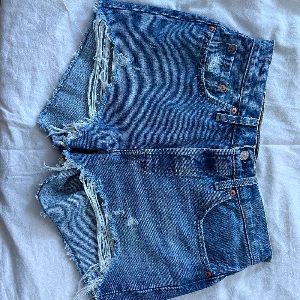 Levi's Distressed Blue Jean Shorts